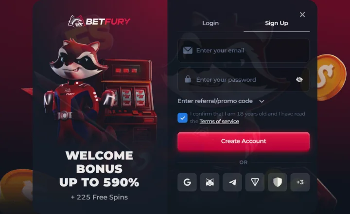 BetFury registratie